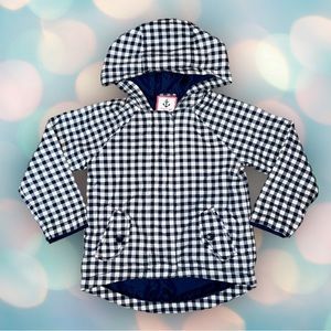 Gymboree Girl’s Lightweight Blue and White Plaid Gingham Jacket Size XS 4